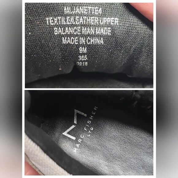 Marc Fisher Janette 4 Silver Leather And Fabric Espadrille Sneakers 9 - Picture 7 of 8